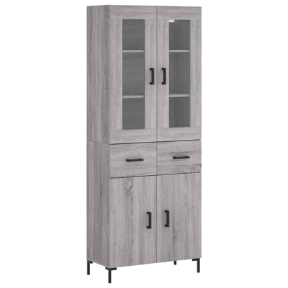 vidaXL Highboard Grey Sonoma 69.5x34x180 cm Engineered Wood 2