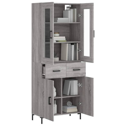 vidaXL Highboard Grey Sonoma 69.5x34x180 cm Engineered Wood 3