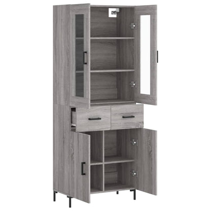 vidaXL Highboard Grey Sonoma 69.5x34x180 cm Engineered Wood 4