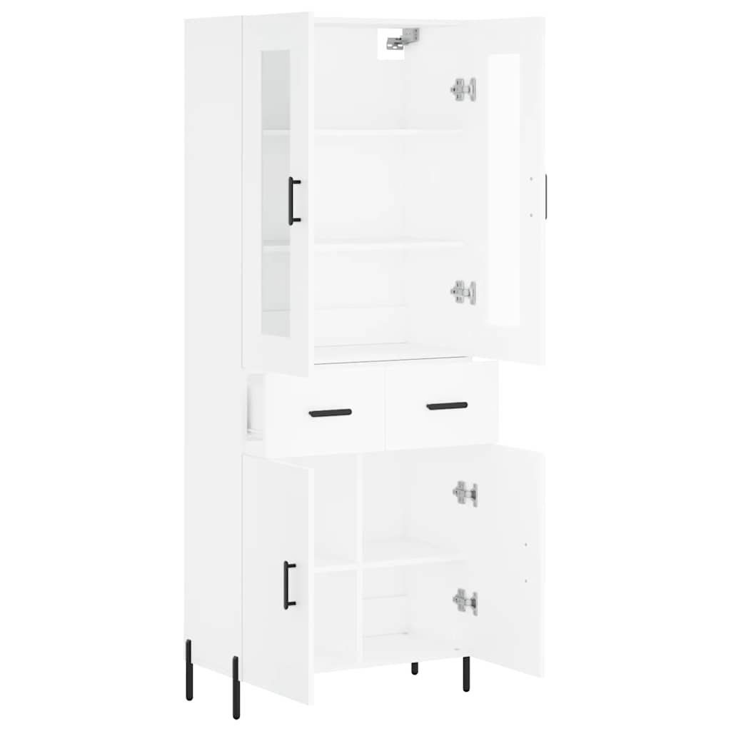 vidaXL Highboard White 69,5x34x180 cm Engineered Wood 4