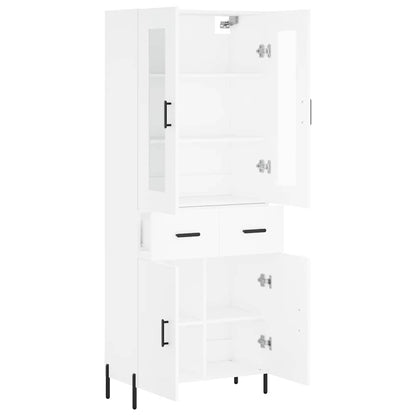 Highboard 69,5x34x180 cm Engineered Wood 2 doors 2 drawers White