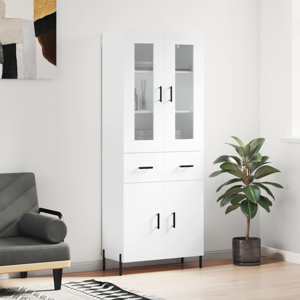 vidaXL Highboard White 69,5x34x180 cm Engineered Wood 1