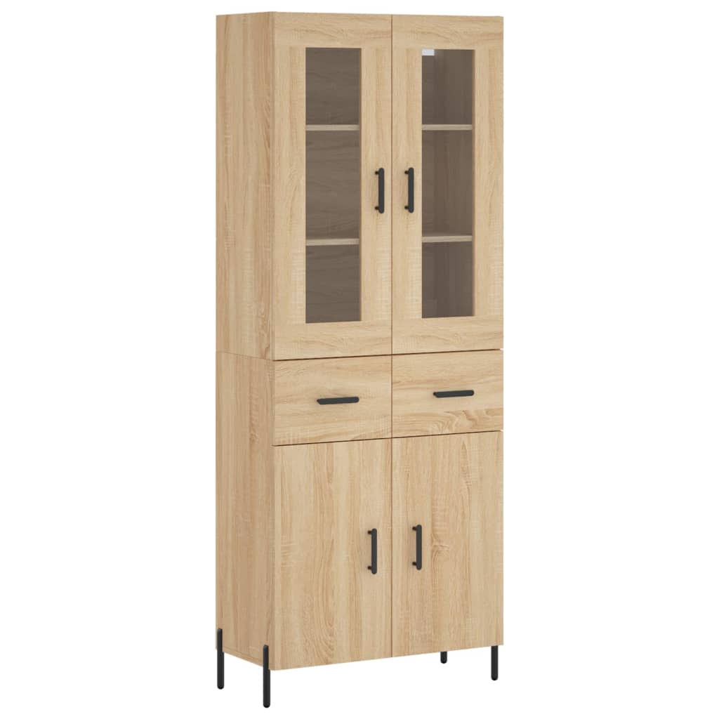 vidaXL Highboard Sonoma Oak 69.5x34x180 cm Engineered Wood 2