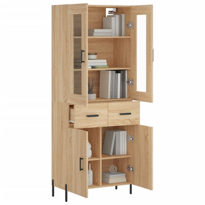 vidaXL Highboard Sonoma Oak 69.5x34x180 cm Engineered Wood 3