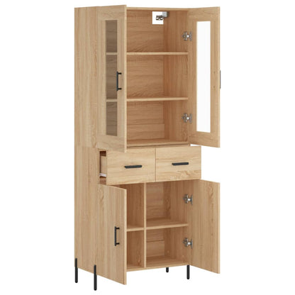 vidaXL Highboard Sonoma Oak 69.5x34x180 cm Engineered Wood 4