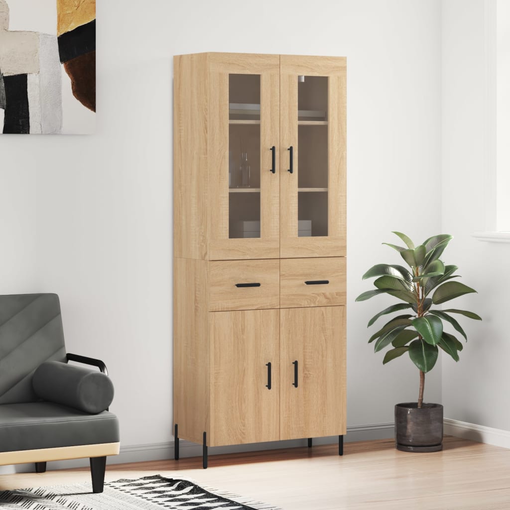 vidaXL Highboard Sonoma Oak 69.5x34x180 cm Engineered Wood 1