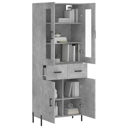 vidaXL Highboard Concrete Grey 69.5x34x180 cm Engineered Wood 3