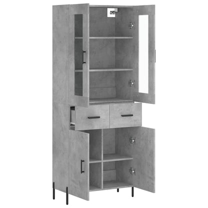 vidaXL Highboard Concrete Grey 69.5x34x180 cm Engineered Wood 4