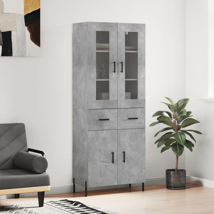 vidaXL Highboard Concrete Grey 69.5x34x180 cm Engineered Wood 1