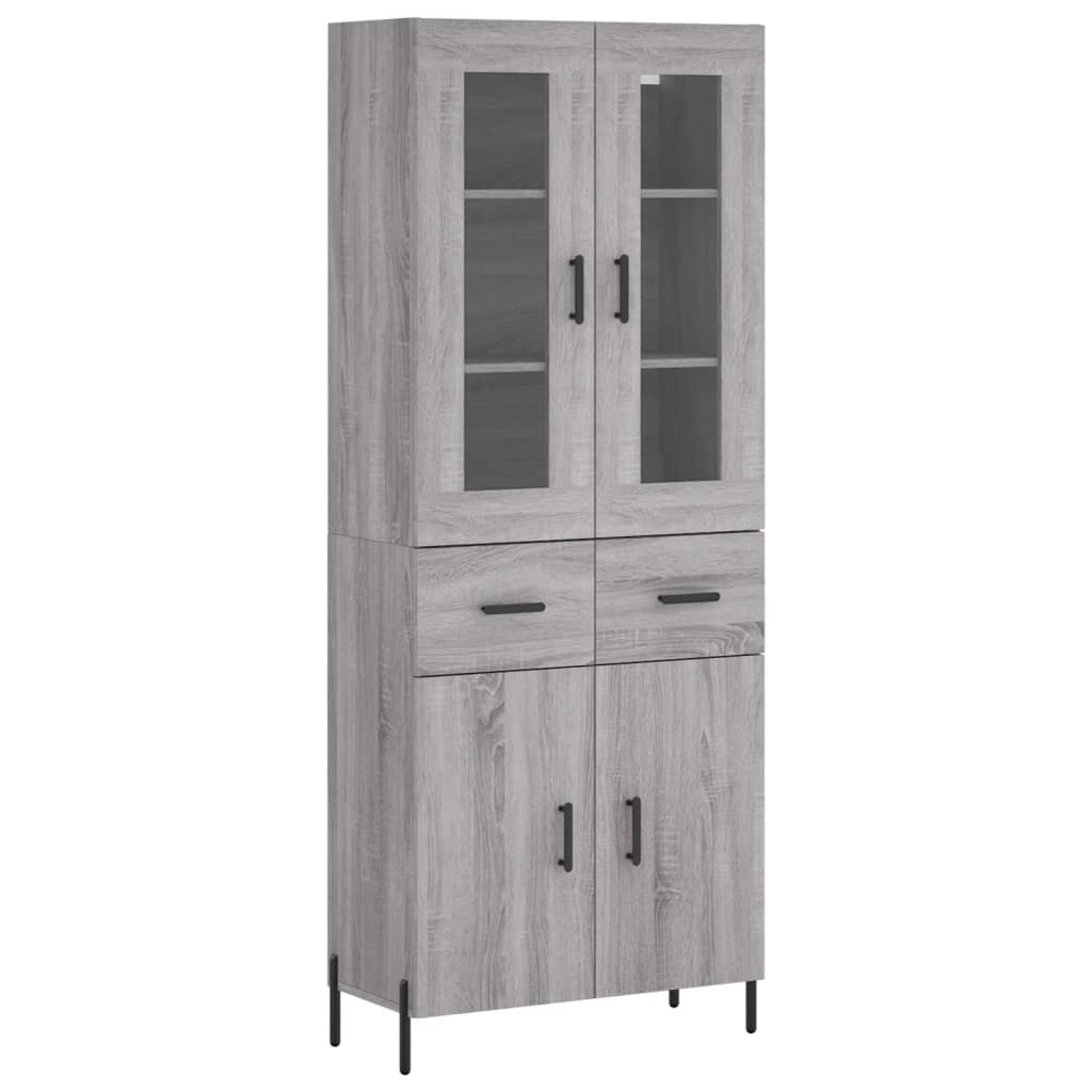 vidaXL Highboard Grey Sonoma 69.5x34x180 cm Engineered Wood 2