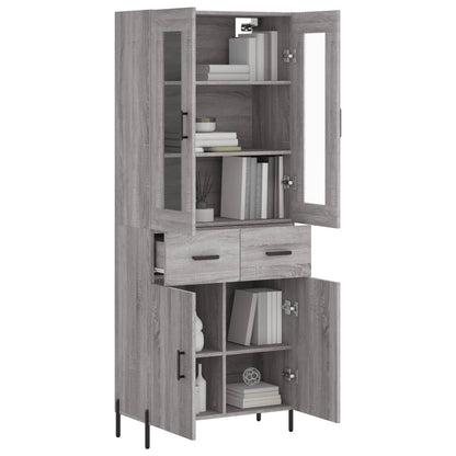 vidaXL Highboard Grey Sonoma 69.5x34x180 cm Engineered Wood 3