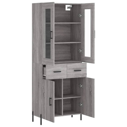vidaXL Highboard Grey Sonoma 69.5x34x180 cm Engineered Wood 4
