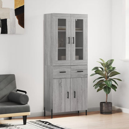 vidaXL Highboard Grey Sonoma 69.5x34x180 cm Engineered Wood 1