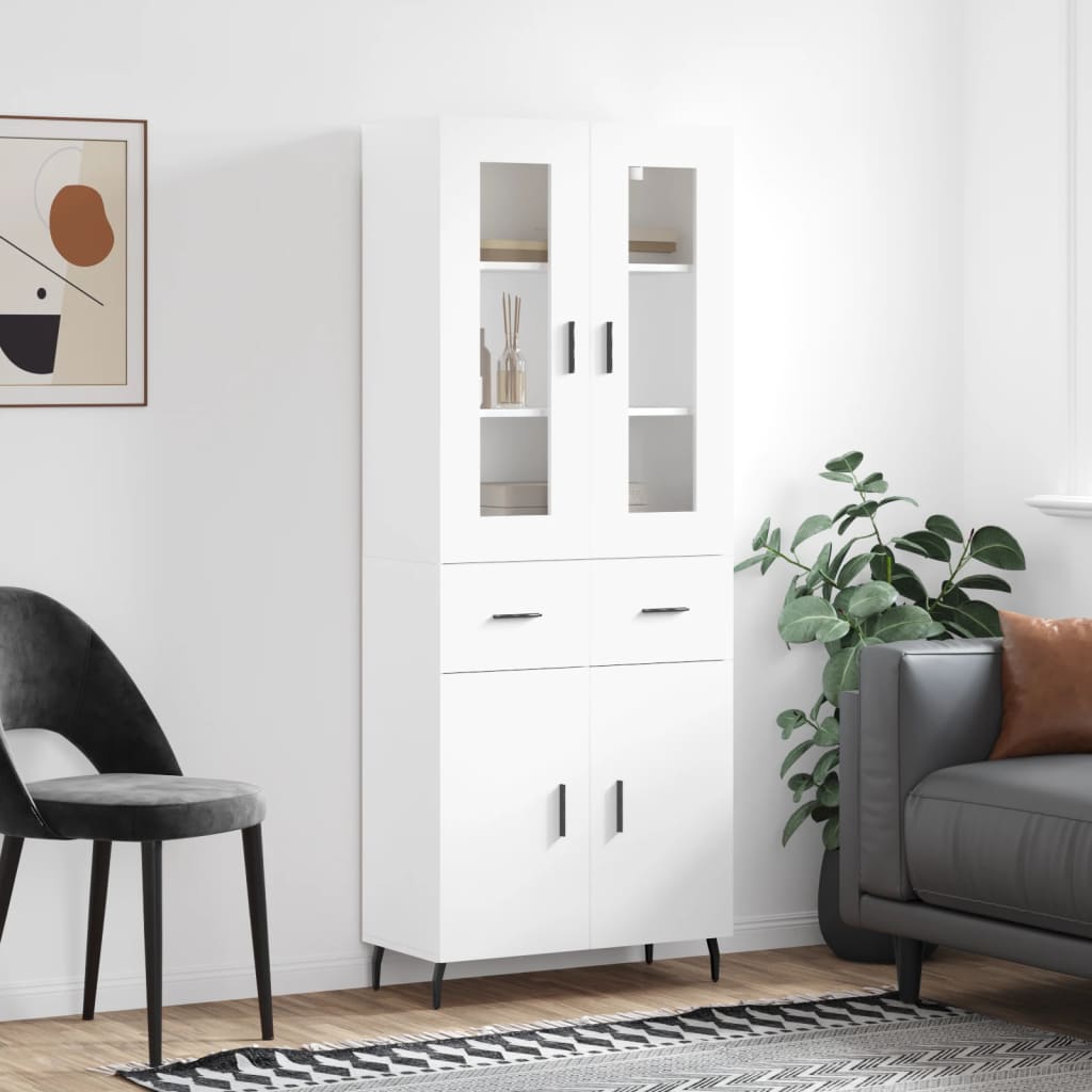 vidaXL Highboard White 69,5x34x180 cm Engineered Wood 1