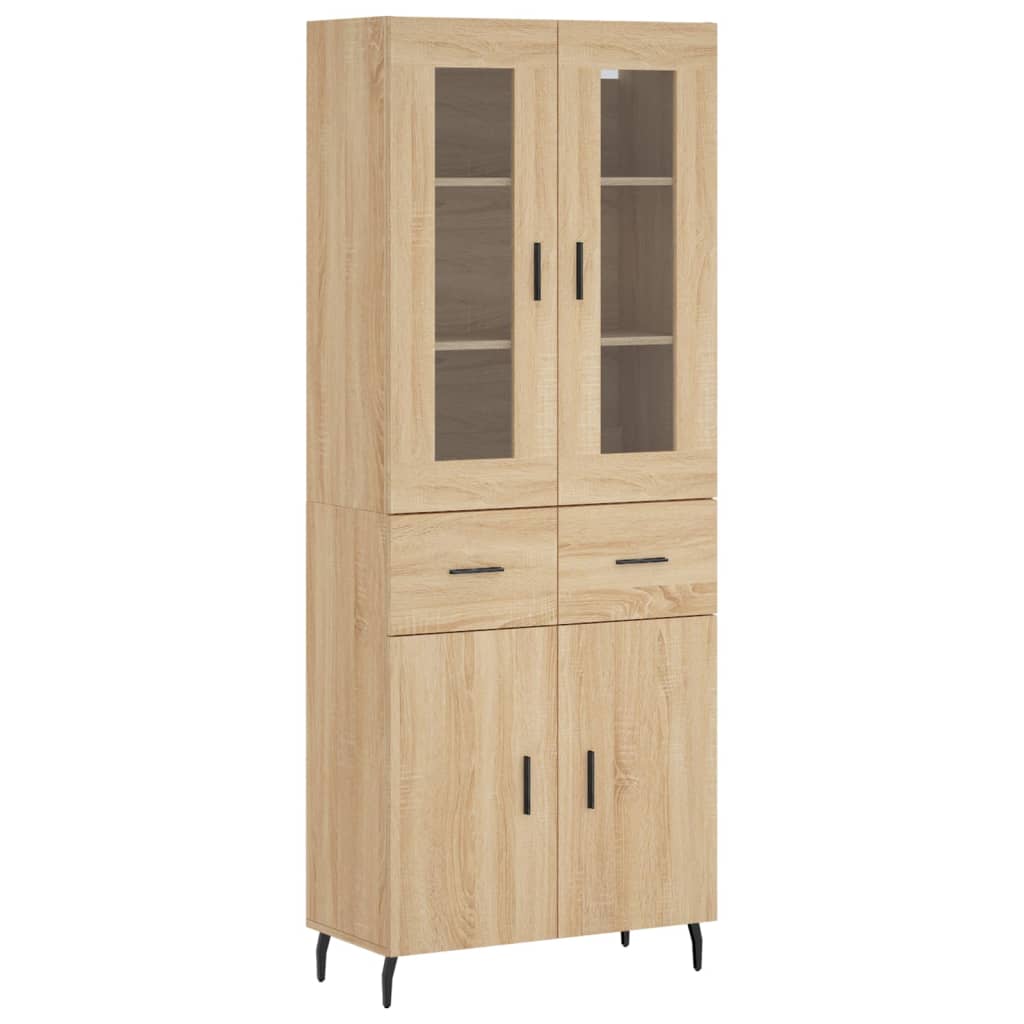 vidaXL Highboard Sonoma Oak 69,5x34x180 cm Engineered Wood 2