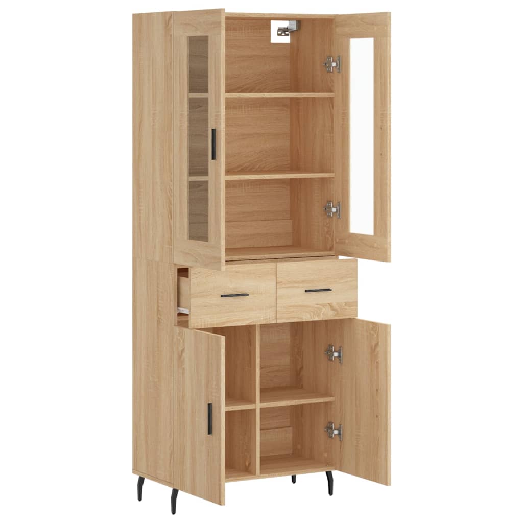 vidaXL Highboard Sonoma Oak 69,5x34x180 cm Engineered Wood 3