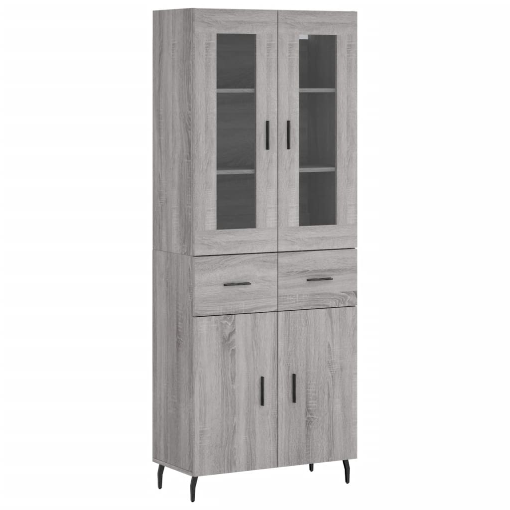 vidaXL Highboard Grey Sonoma 69,5x34x180 cm Engineered Wood 2