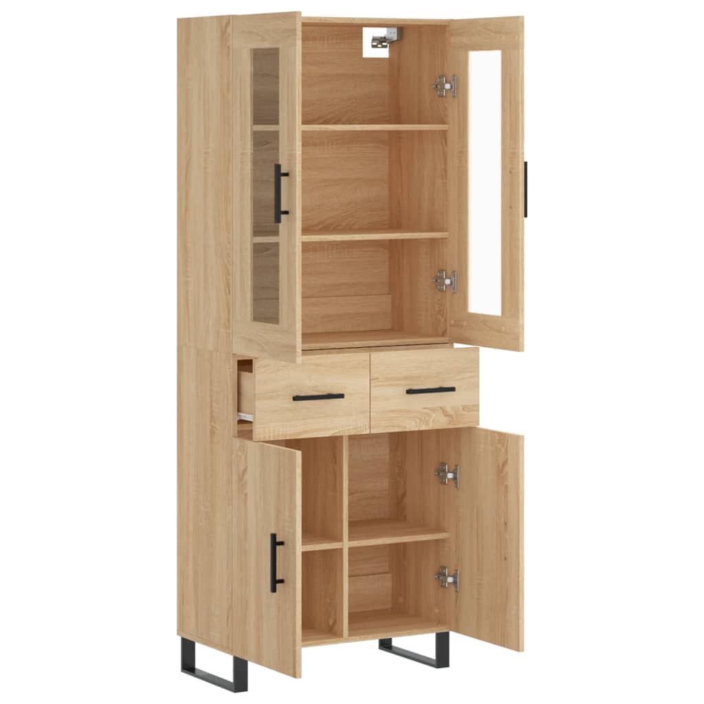 vidaXL Highboard Sonoma Oak 69,5x34x180 cm Engineered Wood 3