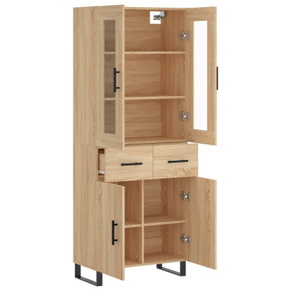 vidaXL Highboard Sonoma Oak 69,5x34x180 cm Engineered Wood 3