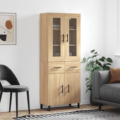 vidaXL Highboard Sonoma Oak 69,5x34x180 cm Engineered Wood 1