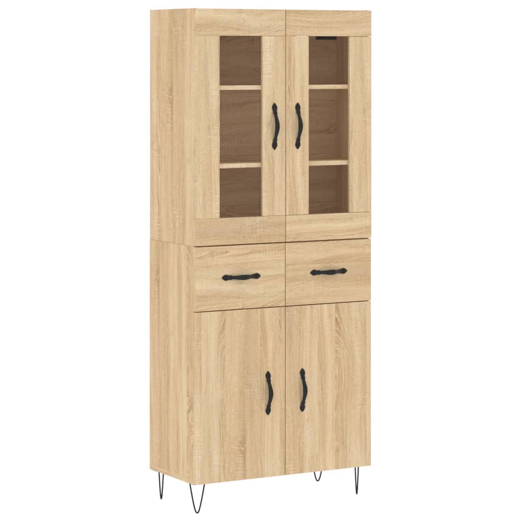 vidaXL Highboard Sonoma Oak 69,5x34x180 cm Engineered Wood 2