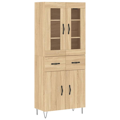 vidaXL Highboard Sonoma Oak 69,5x34x180 cm Engineered Wood 2