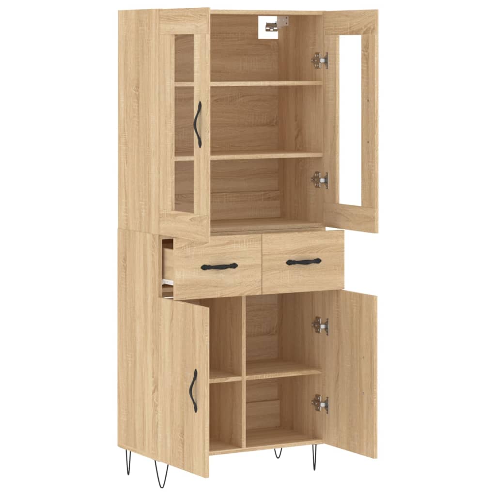 vidaXL Highboard Sonoma Oak 69,5x34x180 cm Engineered Wood 3