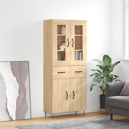 vidaXL Highboard Sonoma Oak 69,5x34x180 cm Engineered Wood 1