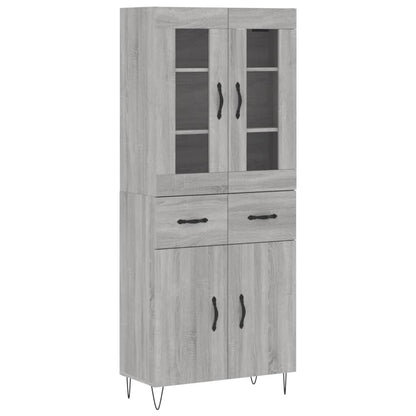 vidaXL Highboard Grey Sonoma 69.5x34x180 cm Engineered Wood 2