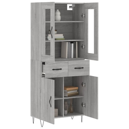 vidaXL Highboard Grey Sonoma 69.5x34x180 cm Engineered Wood 3