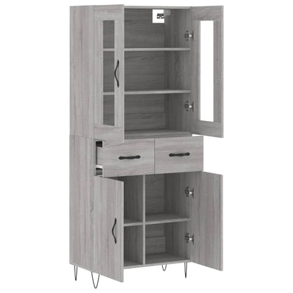 vidaXL Highboard Grey Sonoma 69.5x34x180 cm Engineered Wood 4