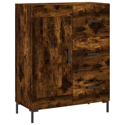 Highboard 69.5x34x180 cm Engineered Wood 1 Wood Door 3 Drawers Smoked oak