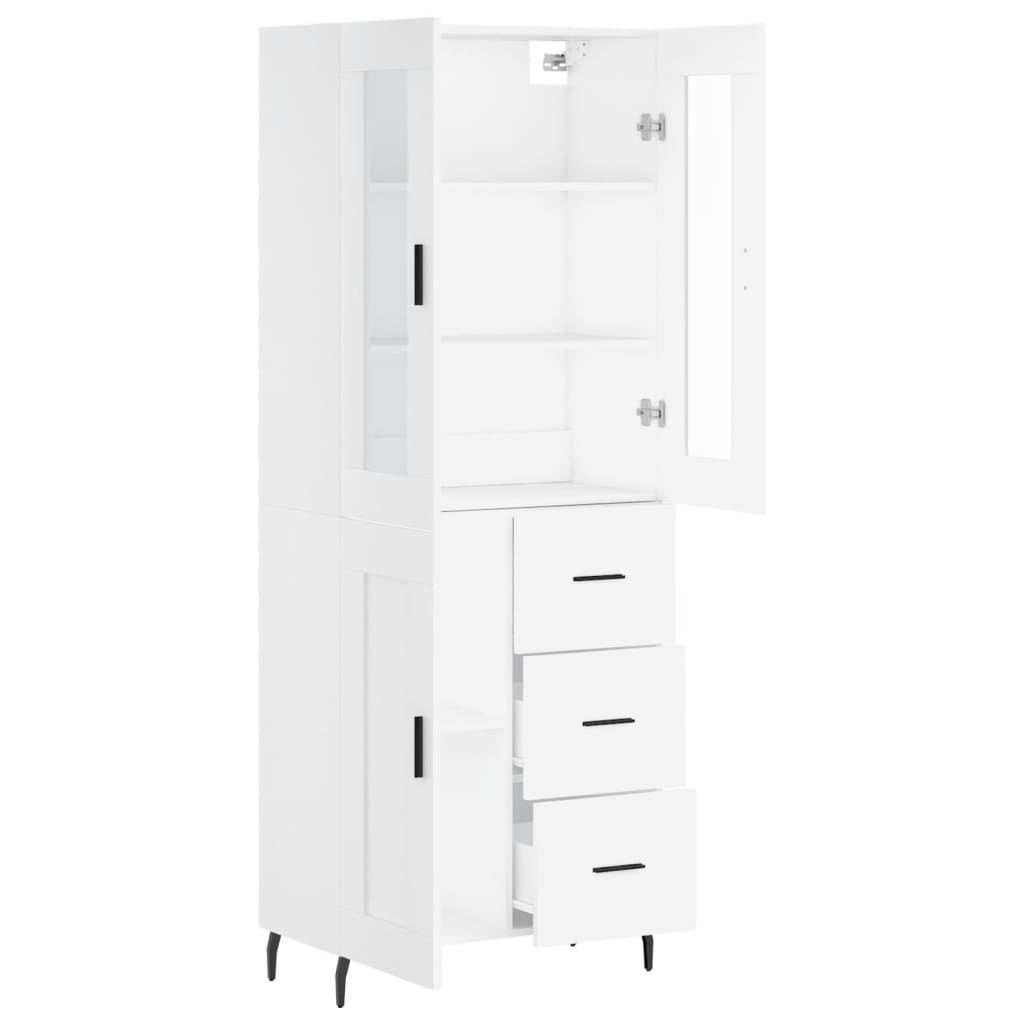 vidaXL Highboard White 69.5x34x180 cm Engineered Wood 4