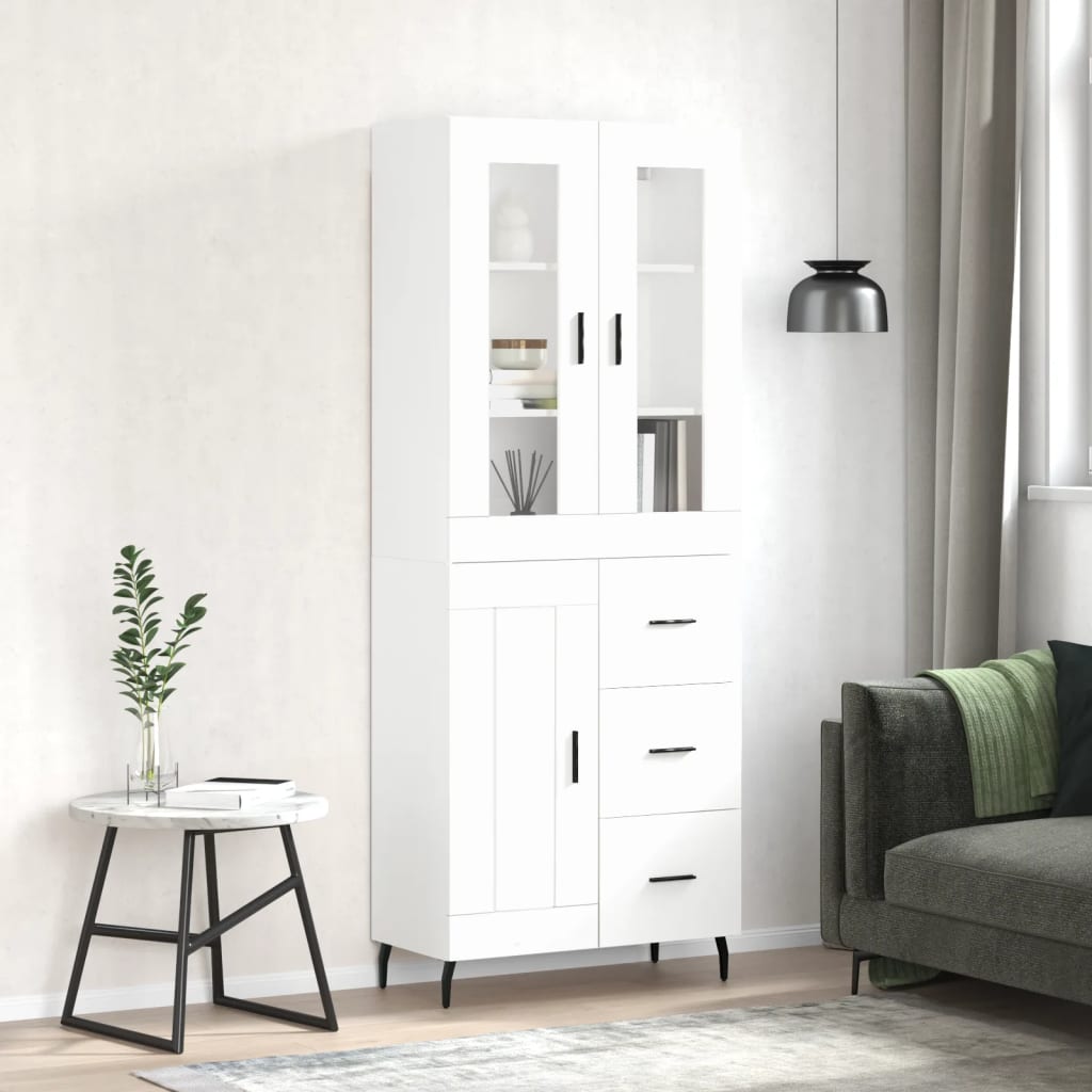 vidaXL Highboard White 69.5x34x180 cm Engineered Wood 1