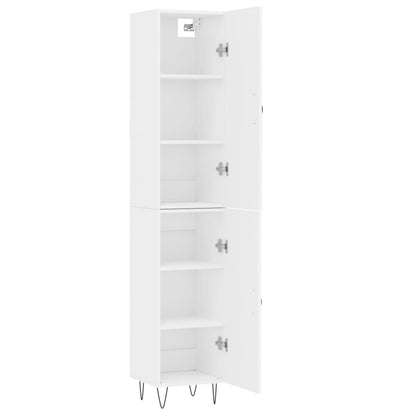 Highboard 34.5x34x180 cm Engineered Wood 1 Door White