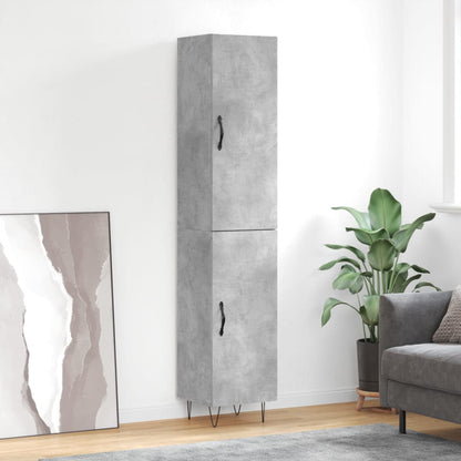 Highboard 34.5x34x180 cm Engineered Wood 1 Door Concrete grey