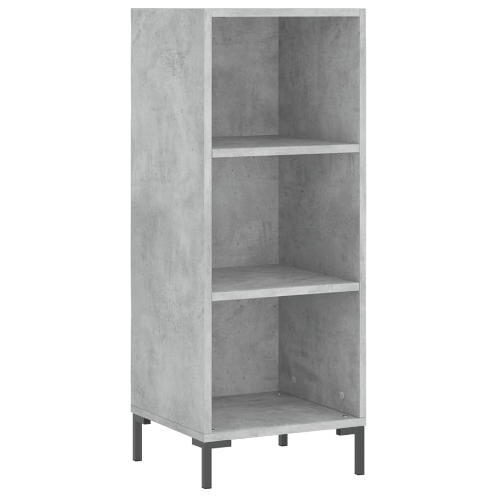 Highboard 34.5x34x180 cm Engineered Wood 3 Shelves Concrete grey