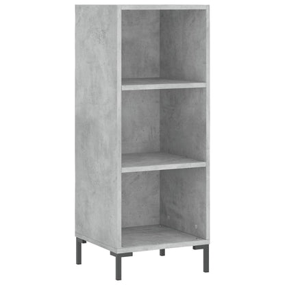 Highboard 34.5x34x180 cm Engineered Wood 3 Shelves Concrete grey
