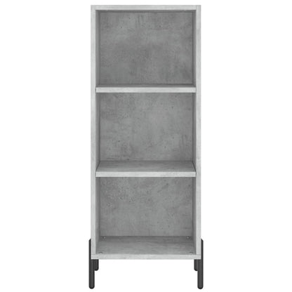 Highboard 34.5x34x180 cm Engineered Wood 3 Shelves Concrete grey