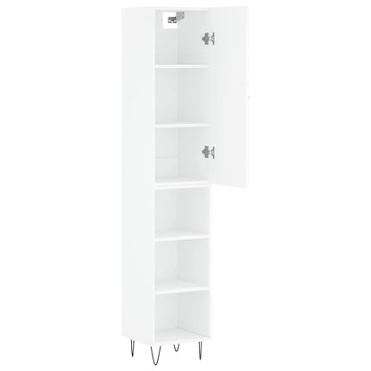 Highboard 34.5x34x180 cm Engineered Wood 3 Shelves White