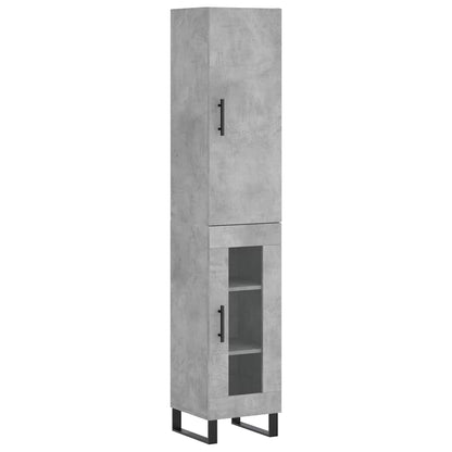 vidaXL Highboard Concrete Grey 34,5x34x180 cm Engineered Wood 2