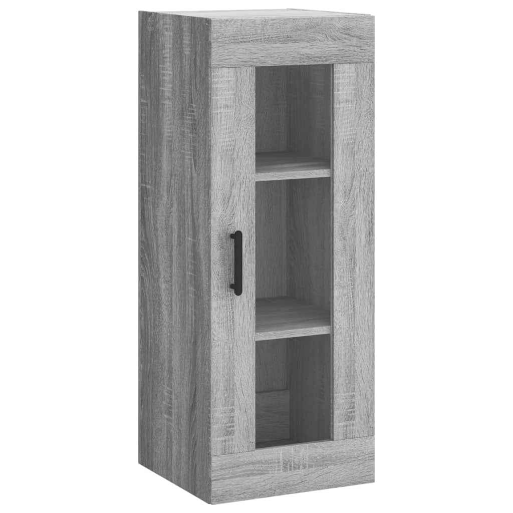 Highboard 34.5x34x180 cm Engineered Wood 1 Glass Door Grey sonoma