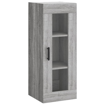 Highboard 34.5x34x180 cm Engineered Wood 1 Glass Door Grey sonoma