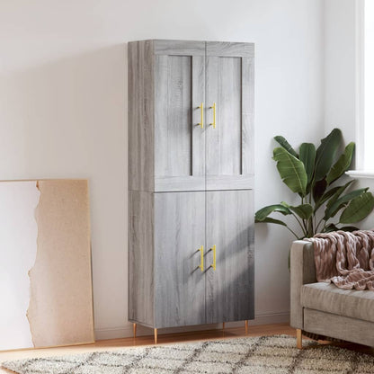 Highboard 69.5x34x180 cm Engineered Wood 2 Doors Grey sonoma