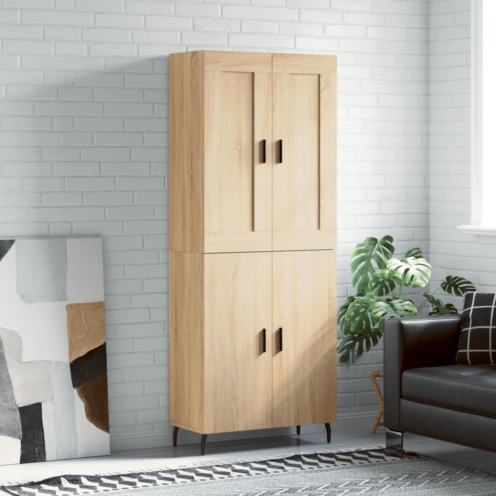 Highboard 69.5x34x180 cm Engineered Wood 2 Doors Sonoma oak