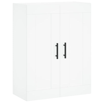 Highboard 69.5x34x180 cm Engineered Wood 2 Glass Doors White