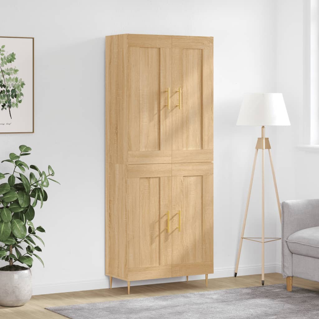 Highboard 69.5x34x180 cm Engineered Wood 2 Wood Doors Sonoma oak