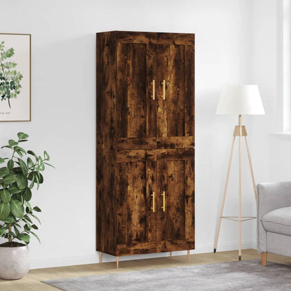 Highboard 69.5x34x180 cm Engineered Wood 2 Wood Doors Smoked oak
