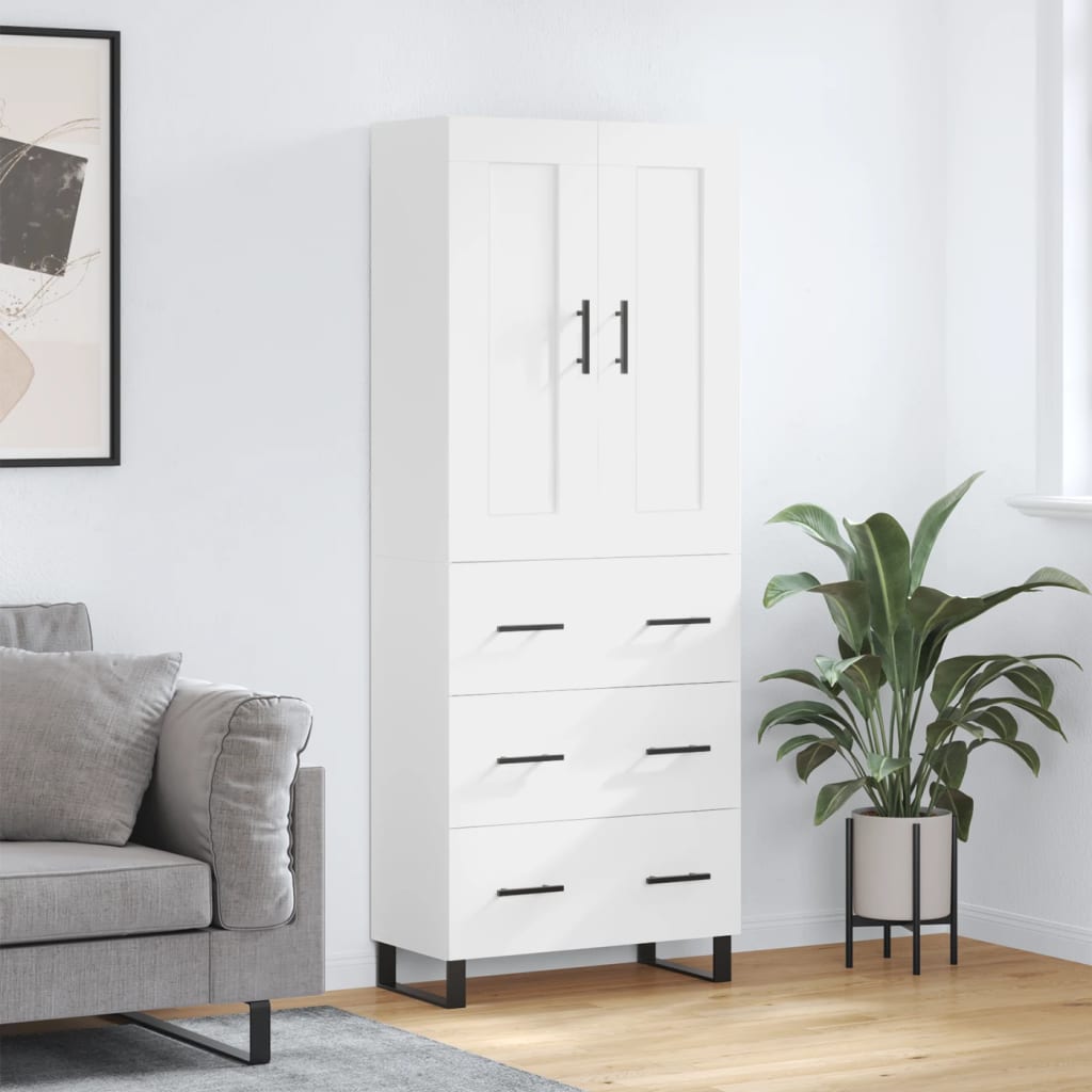 vidaXL Highboard White 69.5x34x180 cm Engineered Wood 1