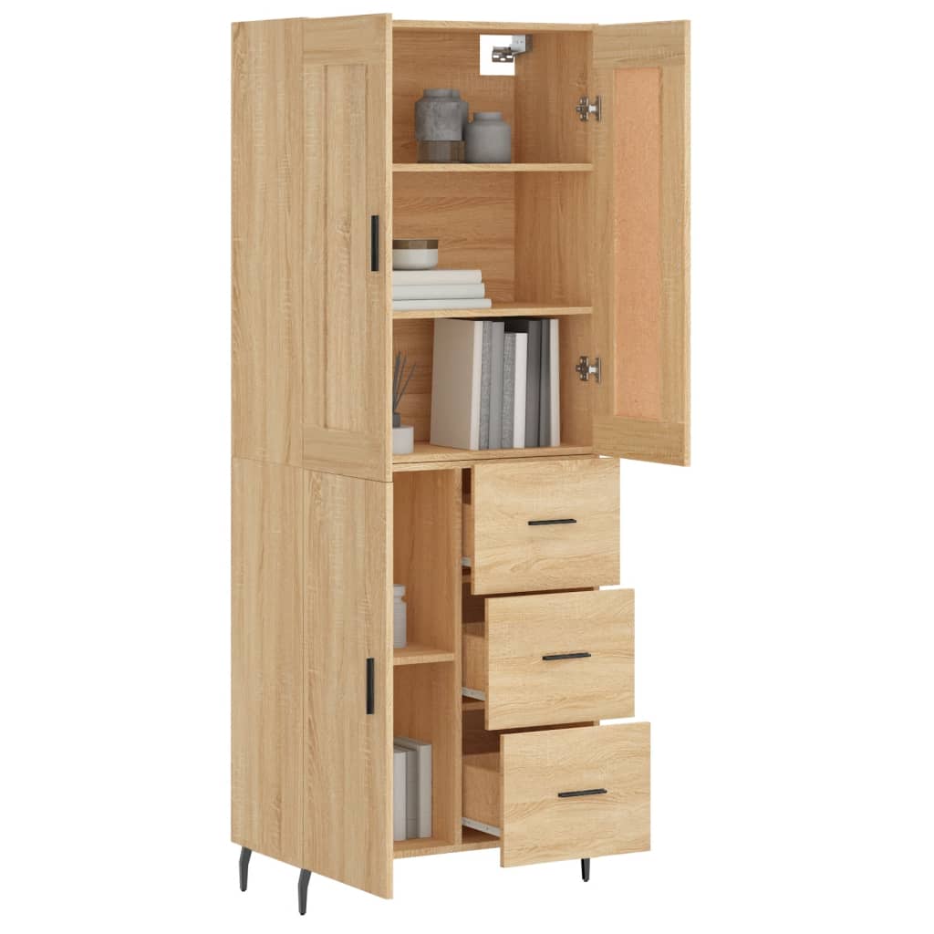vidaXL Highboard Sonoma Oak 69,5x34x180 cm Engineered Wood 3